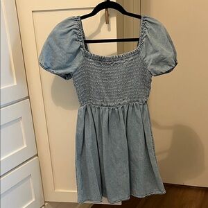 Chic Denim Blue Smocked Dress